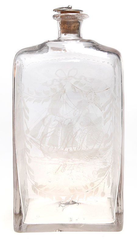 Штоф Стекло, металл, гравировка Швеция, середина XIX века (?) 1845 г инфо 3424k.