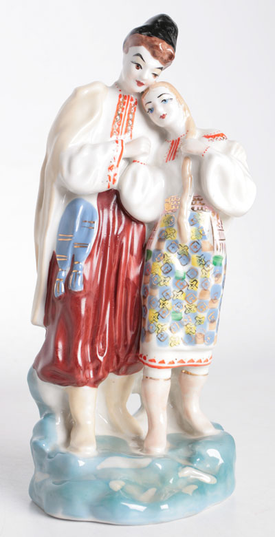 Статуэтка "Влюбленные" Фарфор, роспись УССР, ЗХК Полонне, 1950-1970-е гг 1980", № 28, стр 215 инфо 3618k.