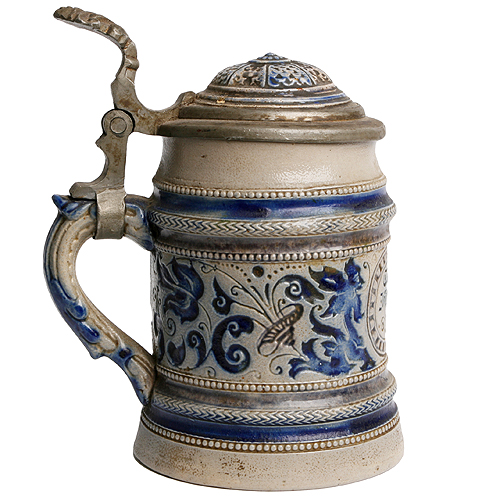 Кружка пивная Керамика, олово Западная Европа, середина ХIХ века 1850 г инфо 3781k.