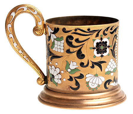 Подстаканник (томпак, эмаль), СССР, вторая половина ХХ века 1979 г инфо 237g.